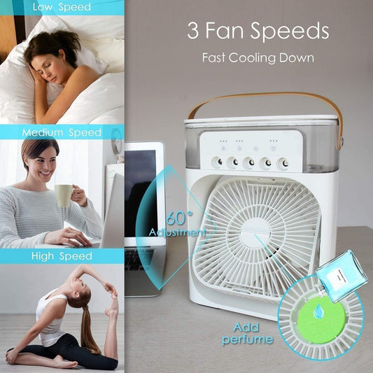 Portable Air Cooler Fan with Water Tank & USB Power