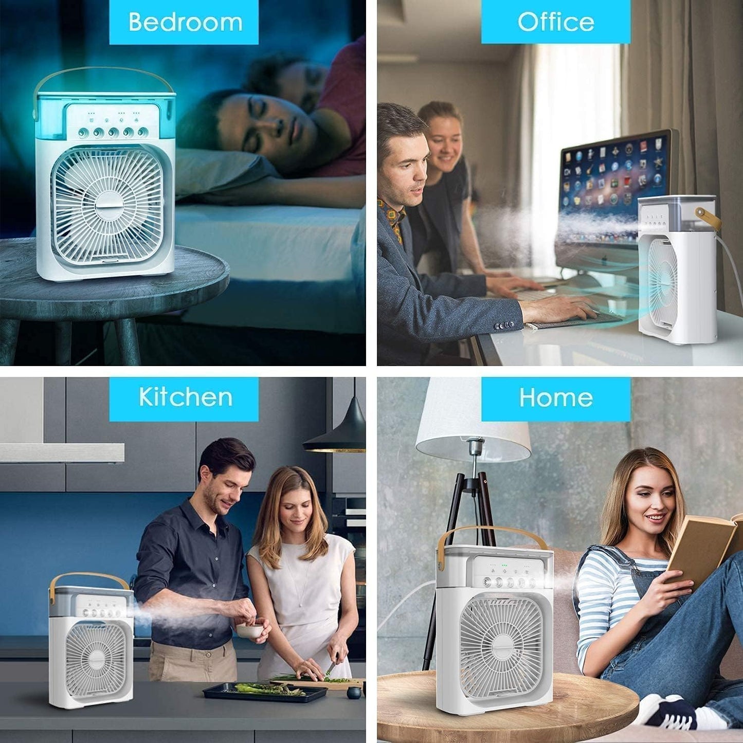 Portable Air Cooler Fan with Water Tank & USB Power
