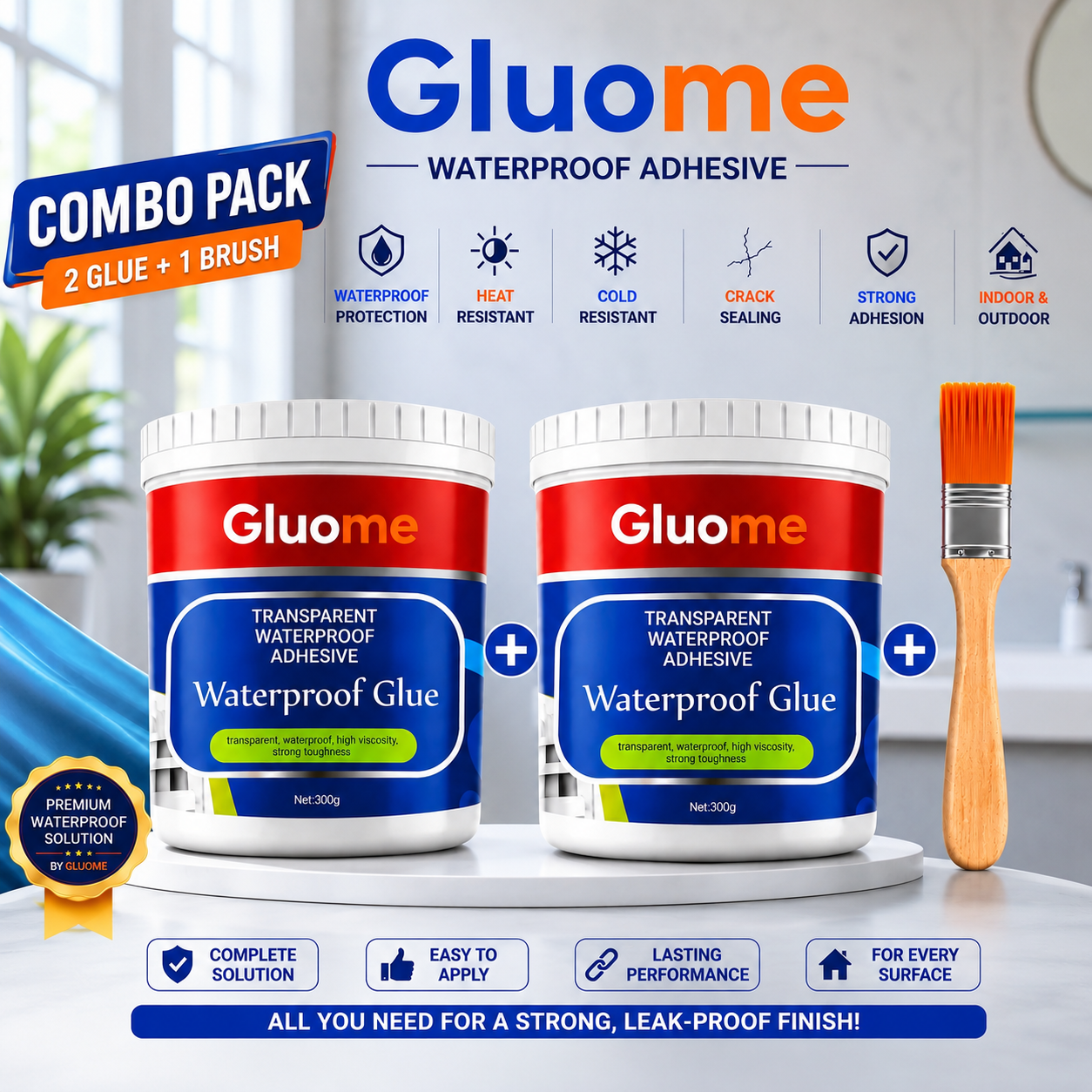 Gluome LeakShield™ Transparent Waterproof Sealant (Pack of 2)
