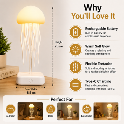 Gluome Rechargeable Jellyfish Night Light
