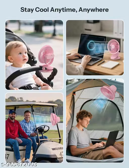 Gluome 360° Rechargeable Clamp Fan
